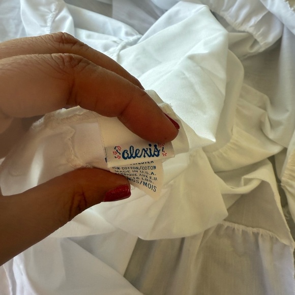 White tiered vintage baby christening baptismal gown with lace- 6mo - Picture 5 of 7